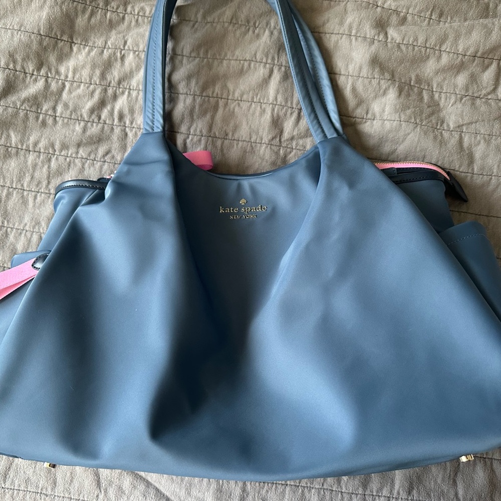 Kate Spade Blue Tote Bag with Minimalist Design